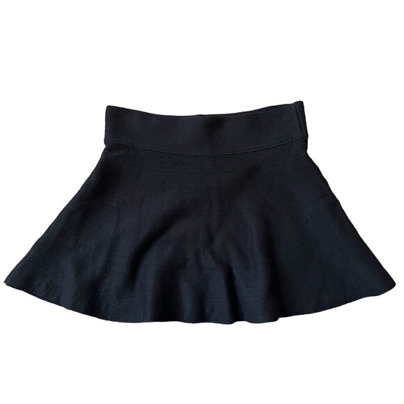Talula‎ Aritzia Knit Flounce Mini Skirt Womens XS 100% Cotton Black - Picture 1 of 7